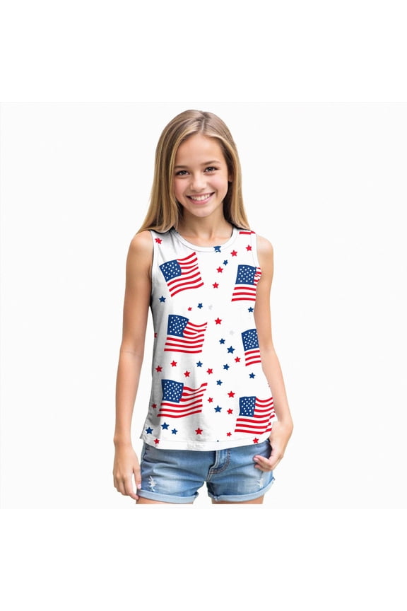 Boys Girls Graphic Tanks Tops Unisex Kids 3D Print Sleeveless Tank Shirts Girls Novelty Summer Vest(Navy,11-12 Years)