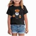 thumbnail image 1 of felwors Boys Girls Halloween Short Sleeve Shirts Toddler T-Shirt for Kids 3D Graphic Spooky Ghost Pumpkin Tees Top(Black,12-18 Months), 1 of 5