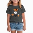 thumbnail image 1 of felwors Boys Girls Halloween Short Sleeve Shirts Toddler T-Shirt for Kids 3D Graphic Spooky Ghost Pumpkin Tees Top(Grey,8-9 Years), 1 of 5
