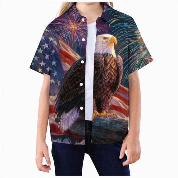 felwors Boys Hawaiian Shirts Novelty 3D Printed Funky Short Sleeve Beach Button Down Shirt Kids Blouses Aloha Luau Shirt(Light Blue,4-5 Years)