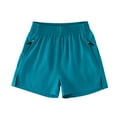 thumbnail image 1 of felwors Boys Lightweight Athletic Running Shorts Quick Dry Workout Shorts for Gym Shorts Hiking with Zipper Pockets (12-13 Years,Dark Green), 1 of 3
