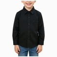 thumbnail image 1 of felwors Boys Long Sleeve Dress Shirts Classic Collared Button Down Shirt | Fashion Uniform Shirts,Boys School Clothes,Toddler Boy Shirts (Black,11-12 Years), 1 of 5