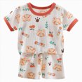 thumbnail image 1 of felwors Boys Pajamas Toddler 2 Piece Short Sleeve Sleepwear Summer Kids Clothes Set, 1 of 6