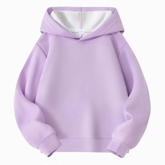 felwors Boys and Girls Oversized Hoodies Pullover Workout Sweatshirts for Teen Boys and Girls (Purple,8-10 Years)