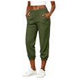 thumbnail image 1 of felwors Capri Pants Women Petite Summer Pull Capri Joggers Casual Elastic Waist Cropped Pant Beach Clothes AG for Size XL, 1 of 4