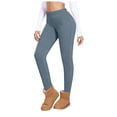 thumbnail image 1 of felwors Fleece Lined Leggings Women Thick Soft High Waisted Black Tummy Control Thermal Warm Velvet Pants for Winter (Sky Blue, L), 1 of 5