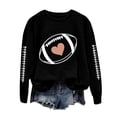 thumbnail image 1 of felwors Football Sweatshirts for Women Game Day Football Season Graphic Sweatshirt Long Sleeve Shirt Soccer Fans Pullover Black, XXL, 1 of 7