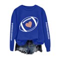 thumbnail image 1 of felwors Football Sweatshirts for Women Game Day Football Season Graphic Sweatshirt Long Sleeve Shirt Soccer Fans Pullover Blue, XXL, 1 of 7