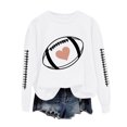 thumbnail image 1 of felwors Football Sweatshirts for Women Game Day Football Season Graphic Sweatshirt Long Sleeve Shirt Soccer Fans Pullover White, XXL, 1 of 7