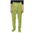 thumbnail image 1 of felwors Footed Sweatpants Sherpa Fleece Lined Warm Solid Color Winter Thick Velvet Elastic Waist Baggy Sleepwear Comfy Trousers Green, S, 1 of 8