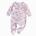 thumbnail image 1 of felwors Footie Pajamas for Baby Girls – Sleepers in Ultra-Soft with 2-Way Zipper & Ruffle Trim (Light Gray,3-6 Months), 1 of 2