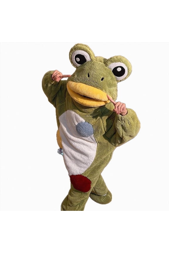 Frog Onesie Pajamas - Oversized Wearable Blanket Hoodie, Unisex Animal Costume for One-Piece Cosplay Sleepwear(S)