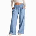 thumbnail image 1 of felwors Girls Baggy Elastic Waist Drawstring Wide Leg Pants | Girls Back to School Clothes Kids Casual Summer Cute Lightweight Wide Leg Open Bottom Trousers with Pockets, 1 of 4