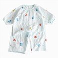 thumbnail image 1 of felwors Girls Pajama Set Short Sleeve Long Pant Sleepwear Soft Shirring Lounge Set Pjs(Sky Blue,8-9 Years), 1 of 4