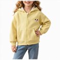 thumbnail image 1 of felwors Girls Sweatshirt Sherpa Lined Fleece Zip Up Hoodie | Plush Fuzzy Interior, Full Front Zipper, Cozy Heavyweight Comfort for School, Play, and Cold Days, 1 of 7