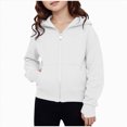 thumbnail image 1 of felwors Girls Zip Up Hoodies Kids Casual Long Sleeve Sweatshirt Fall Jacket with Pockets (White,13-14 Years), 1 of 6