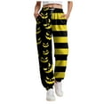 thumbnail image 1 of felwors Halloween Joggers for Women Baggy Soft Fleece Sweatpants High Waisted Elastic Ankles with Pockets Yellow, XXL, 1 of 7