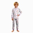 thumbnail image 1 of felwors Halloween Pajamas Big Boy Girls Crew Neck Cute Print Pajama Sets Long Sleeve Lovely Sleepwear 2 Piece Pjs Multiple Cartoon Jammies Pajama (White,8-9 Years), 1 of 7