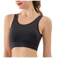 thumbnail image 1 of felwors High Neck Sports Bra for Women Longline Medium Impact Workout Crop Tank Tops Wirefree Padded Yoga Bra Gym (Black, XXL), 1 of 8