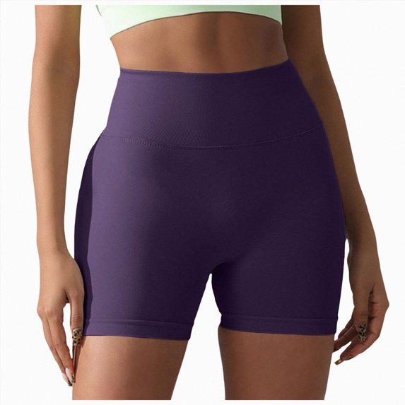 felwors High Waisted Biker Shorts for Women -3'' / 5'' Tummy Control Butt Lifting Gym Workout Athletic Shorts Yoga Pants Purple for Size S