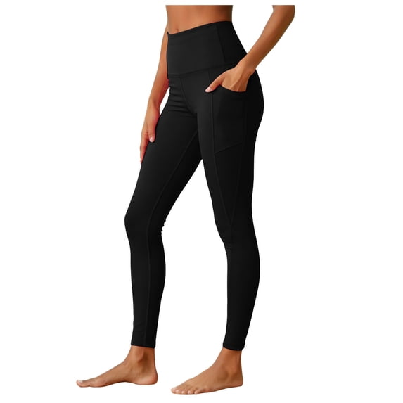 felwors High Waisted Leggings with Pockets Women, Full Length Capri Buttery Soft Stretchy Yoga Pants (Black, XXL)