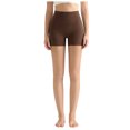 thumbnail image 1 of felwors High Waisted No Front Seam Biker Shorts 4 Inch Inseam Squat Proof Yoga Volleyball Running Coffee for Size M, 1 of 5