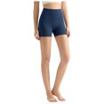 thumbnail image 1 of felwors High Waisted No Front Seam Biker Shorts 4 Inch Inseam Squat Proof Yoga Volleyball Running Dark Blue for Size S, 1 of 8