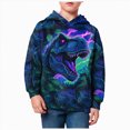 thumbnail image 1 of felwors Hoodies for Boys Girls 3D Printed Hooded Sweatshirts Long Sleeve Pullover Hoody (Dark Blue,3-4 Years), 1 of 6