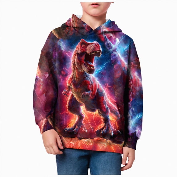 felwors Hoodies for Boys Girls 3D Printed Hooded Sweatshirts Long Sleeve Pullover Hoody (Red,1-2 Years)