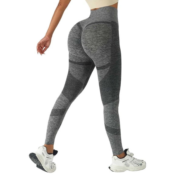 felwors Impact Hidden Scrunch Leggings for Women Mid Low Waist Gym Workout Legging Tummy Control Booty Lifting Yoga Pants (Grey, M)