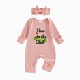 thumbnail image 1 of felwors Infant Baby Girl Fall Outfit Sweatshirt Romper Ribbed Letter Print Jumpsuit Long Sleeve Bodysuit Cute Newborn Clothes, 1 of 6