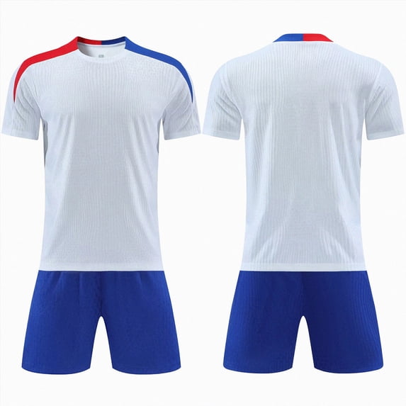 felwors Kids Soccer Jersey Set Training Team Uniform Shirt and Shorts(11-12 Years,White)