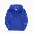thumbnail image 1 of felwors Kids' Soft Brushed Fleece Casual Basic Pullover Hooded Sweatshirt Hoodie for Boys or Girls (Blue,3-4 Years), 1 of 3