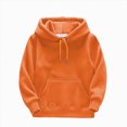 thumbnail image 1 of felwors Kids' Soft Brushed Fleece Casual Basic Pullover Hooded Sweatshirt Hoodie for Boys or Girls (Orange,6-8 Years), 1 of 3