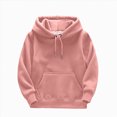 thumbnail image 1 of felwors Kids' Soft Brushed Fleece Casual Basic Pullover Hooded Sweatshirt Hoodie for Boys or Girls (Pink,6-8 Years), 1 of 3