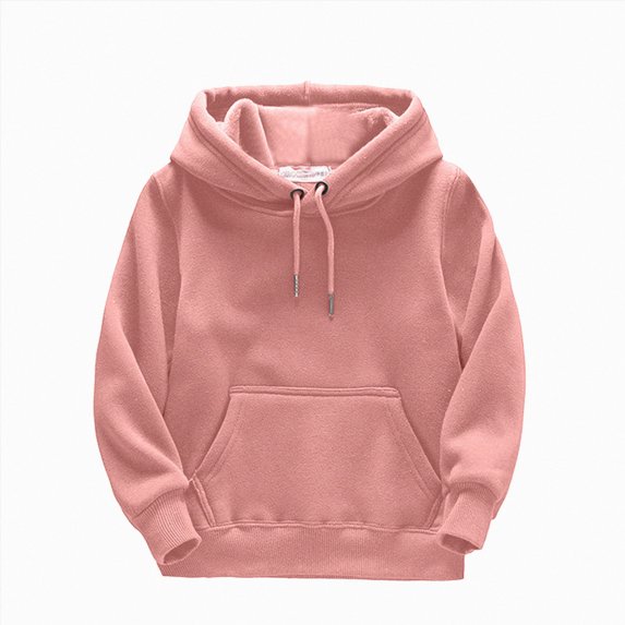 felwors Kids' Soft Brushed Fleece Casual Basic Pullover Hooded Sweatshirt Hoodie for Boys or Girls (Pink,6-8 Years)