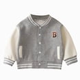 thumbnail image 1 of felwors Kids Varsity Baseball Jacket Colorblock Bomber Coat Unisex Boys Girls School Outwear, 1 of 3