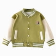thumbnail image 1 of felwors Kids Varsity Baseball Jacket Colorblock Bomber Coat Unisex Boys Girls School Outwear, 1 of 1
