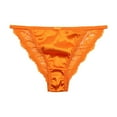 thumbnail image 1 of felwors Lace Underwear For Women Sexy Mid Waist Pure Cotton Crotch Breathable Women's Triangle Pants(Orange, L), 1 of 3
