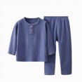 thumbnail image 1 of felwors Little Boys Pajamas 2 Pieces Long Set Sleepwear Kids Excavator Pjs Toddler Winter Clothes Jammies (Blue,6-12 Months), 1 of 4