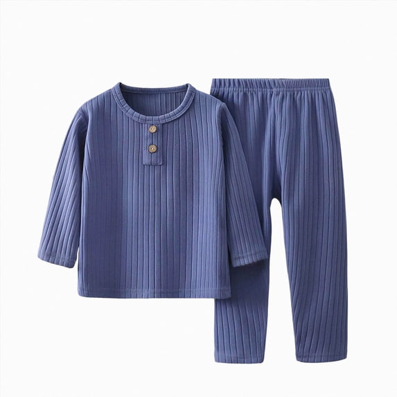 felwors Little Boys Pajamas 2 Pieces Long Set Sleepwear Kids Excavator Pjs Toddler Winter Clothes Jammies (Blue,6-12 Months)
