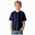 thumbnail image 1 of felwors Little Girls Boys Short Sleeve T-Shirt Cotton Solid Tees for Toddlers(Z03-Navy,2-3 Years), 1 of 7