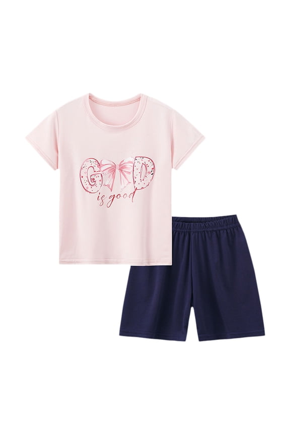 Little Girls Pajamas Short Sleeve Toddler Pjs Sleepwear Unicorn Pajama Summer Clothes Sets 3-12T (9-10 Years, Purple)