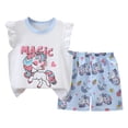 thumbnail image 1 of felwors Little Girls Pajamas Summer Short Sets Sleepwear Toddler Pjs Clothes Size 3 M-8 Years (4-5 Years, Blue), 1 of 4