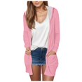 thumbnail image 1 of felwors Long Cardigans Sweaters for Women, 2025 Fall Lightweight Trendy Casual Comfy, Open Front Hooded Cardigans with Pocket Pink, S, 1 of 5
