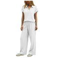 thumbnail image 1 of felwors Lounge Sets for Women Two Piece Outfits Button Down Sweatsuit Sweatpant with Pockets Fall Fashion 2025 White, XXXL, 1 of 8