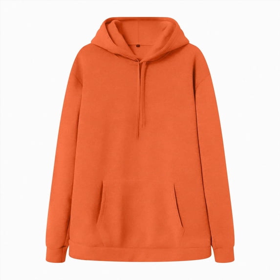 felwors Men's Active Hoodies Fleece Lined Sweatshirts Casual Athletic Workout Pullover With Kangaroo Pocket Orange for Size L