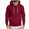 thumbnail image 1 of felwors Men's Hoodies Sweatshirts Casual Fleece Pullover Hoodie Pocket Wine for Size S, 1 of 6