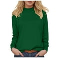 thumbnail image 1 of felwors Mock Neck Tops for Women Long Sleeve Basic Cute Fall Shirts Dressy Casual Lightweight Work Blouse Undershirt Green, L, 1 of 5