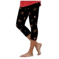 thumbnail image 1 of felwors Multi Floral Print High Waist Capri Leggings for Women Khaki L, 1 of 4